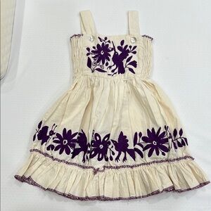 Cream and Purple Kids Dress